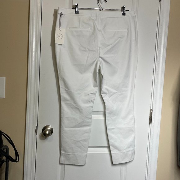 1901 Nordstrom White Side Zip Tapered Cropped Leg Pants - Picture 6 of 9